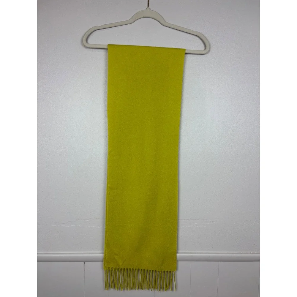 Charter Club Luxury Cashmere Scarf Fringed Green Rectangular Cozy Warm Soft